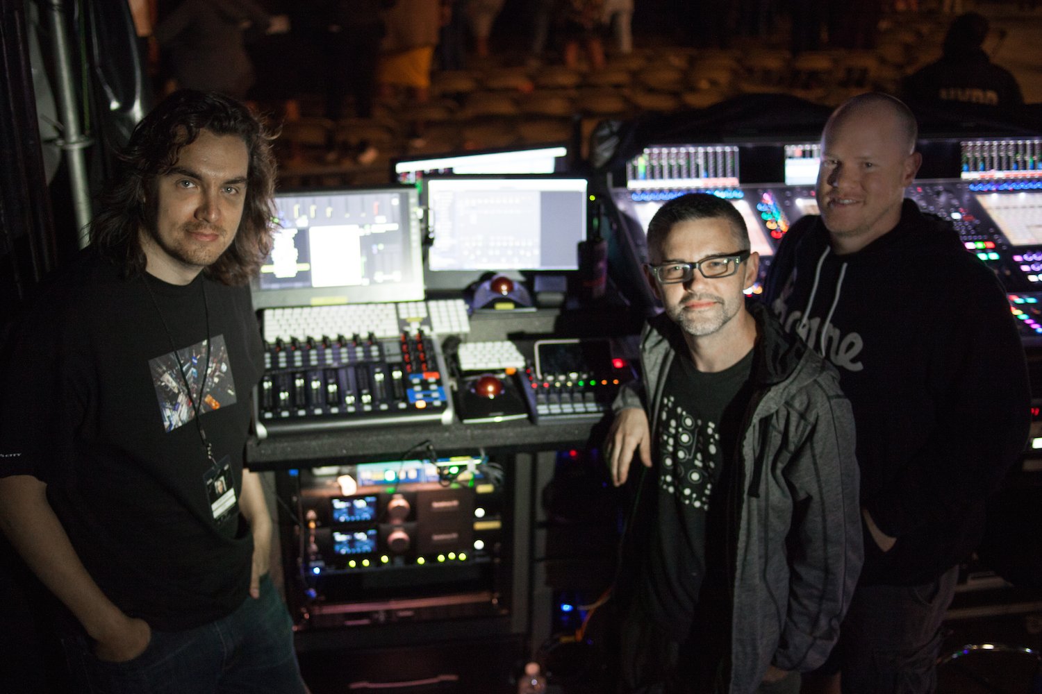 Carl operating live vocal FX on the Formation Tour